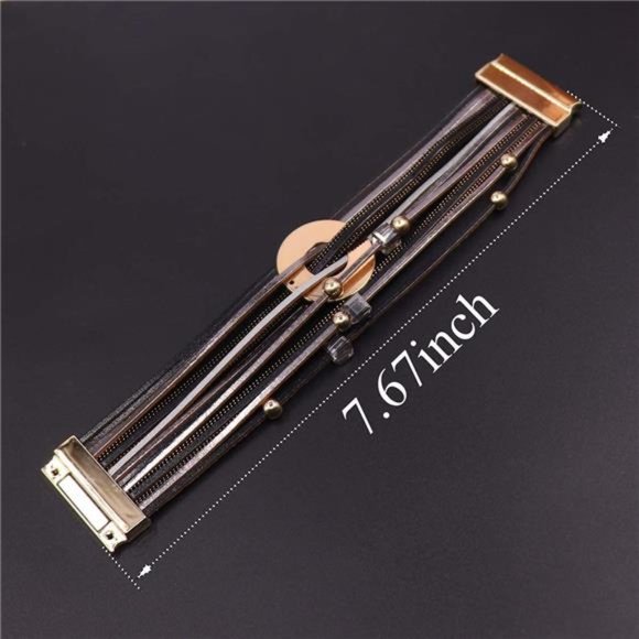 Boho Leather Wrap Bracelet, Wide Multilayer Braided Cuff - Picture 2 of 6